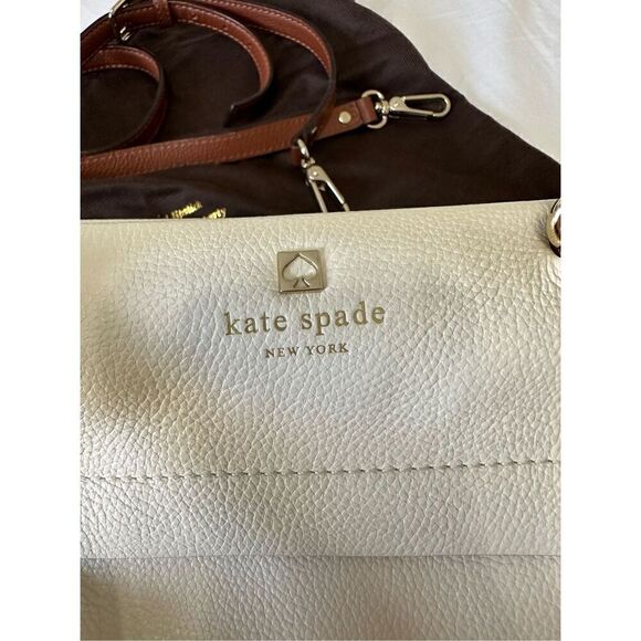 Kate Spade Grant Park Alida Shoulder Tote in bone/dkrst Taupe - Picture 8 of 11